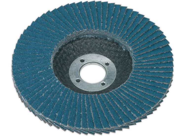Sealey FD10040 Flap Disc Zirconium &amp;#8709;100mm 16mm Bore 40Grit