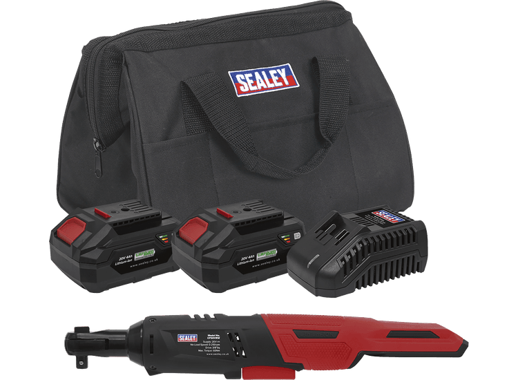 Sealey CP20VRWKIT Cordless Ratchet Wrench 3/8"Sq Drive Kit 20V - 2 Batteries