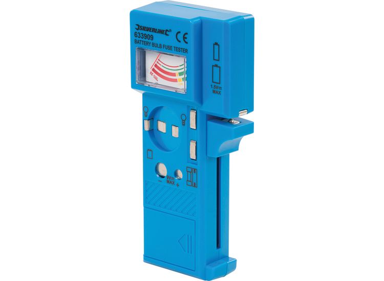Silverline Battery, Bulb &amp; Fuse Tester - 1.5V - 9V