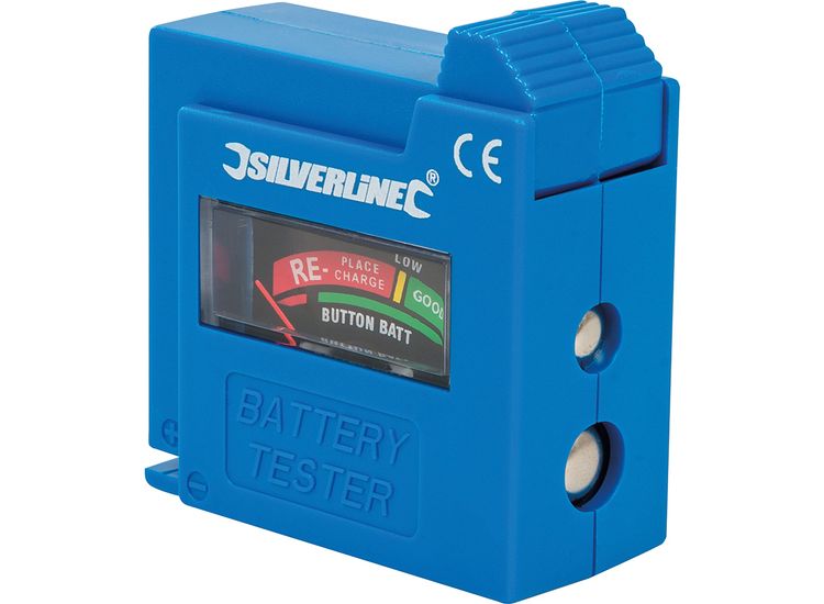Silverline Compact Battery Tester - AAA / AA / C / D / 9V / LR1 / A23 / button cells