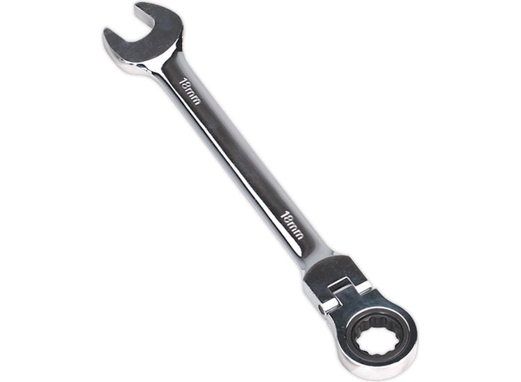 Sealey FHRCW18 Flexi-Head Ratchet Combination Spanner 18mm