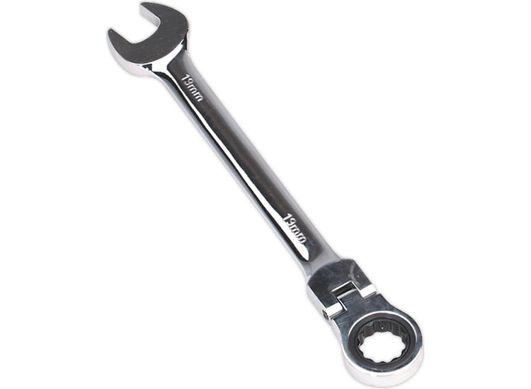 Sealey FHRCW19 Flexi-Head Ratchet Combination Spanner 19mm