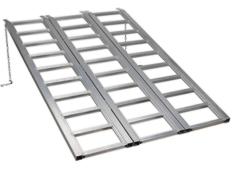 Sealey FLR680T Motorcycle/Trike/ATV &amp; Mini Tractor Ramp Wide Tri-Fold 680kg Capacity