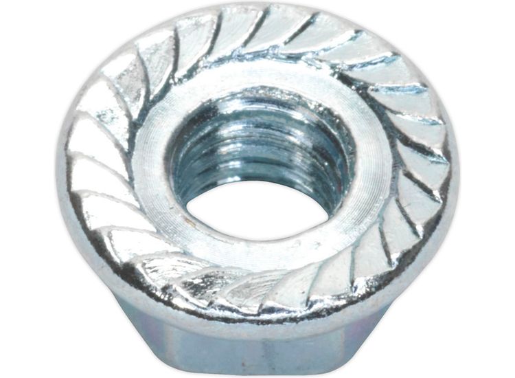Sealey FN8 Flange Nut Serrated M8 Zinc DIN 6923 Pack of 100