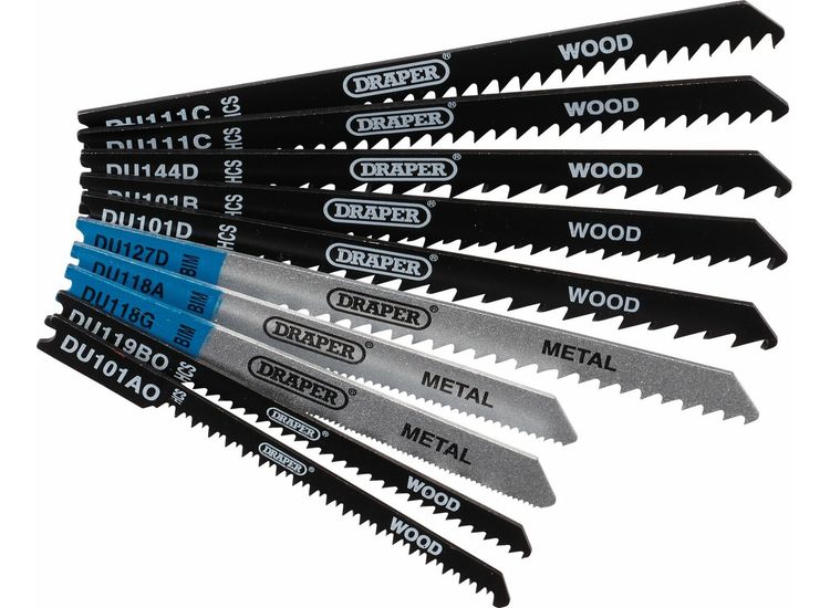 Draper 43470 Assorted BIM and HCS Jigsaw Blade Set for Wood and Metal (10 Piece)