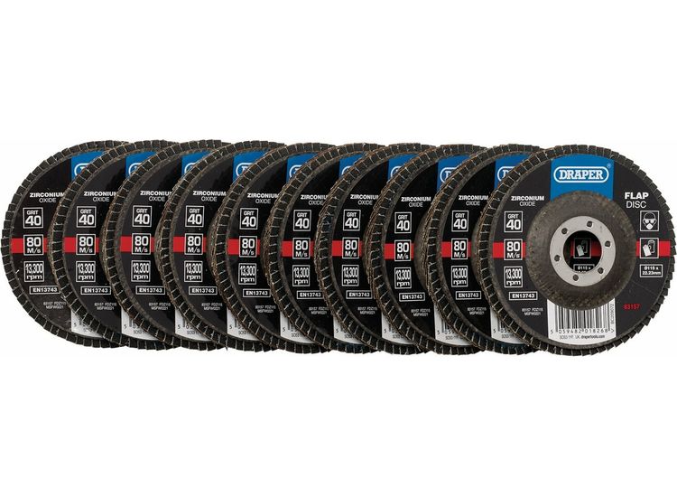 Draper 83157 Zirconium Oxide Flap Disc, 115 x 22.23mm, 40 Grit