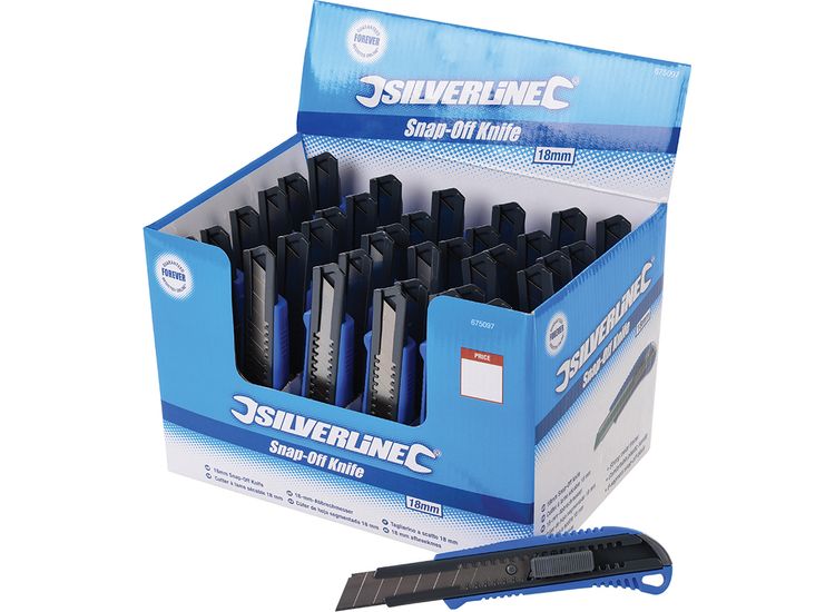 Silverline 18mm Snap-Off Knife Display Box 36pce - 36pce