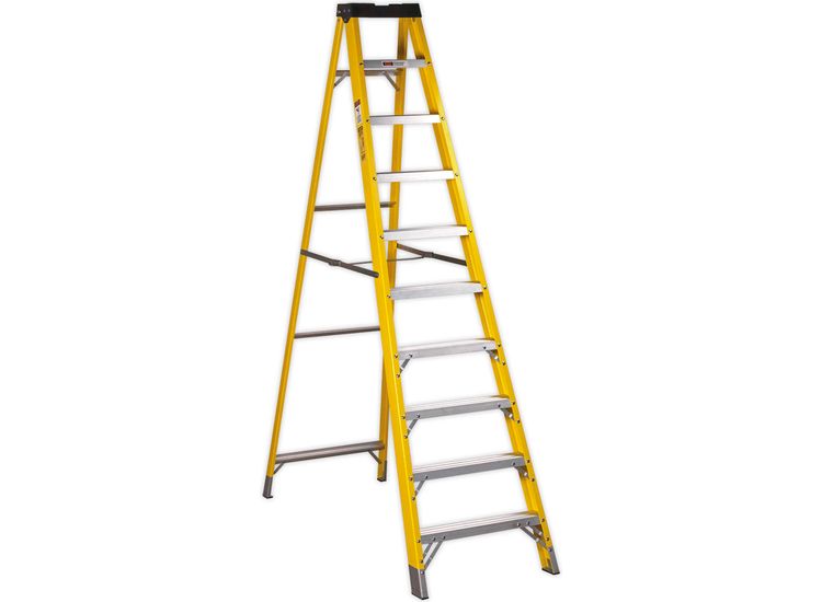 Sealey FSL10 Fibreglass Step Ladder 9-Tread EN 131