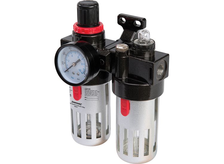 Silverline Air Filter Regulator &amp; Lubricator - 150ml