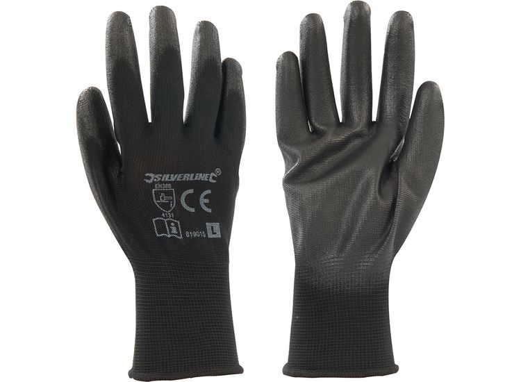 Silverline Black Palm Gloves
