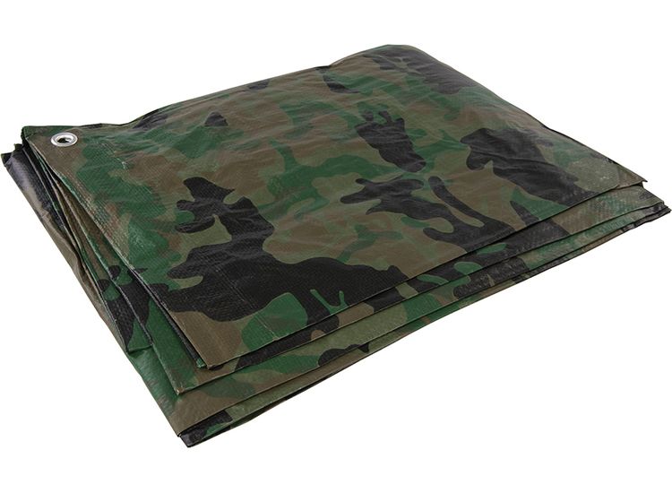 Silverline Camouflage Tarpaulin - Cut 2.4 x 3m / Actual 2.3 x 2.85m
