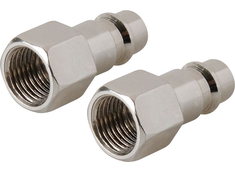 Silverline Euro Air Line Bayonet Female Thread Coupler 2pk - 1/4" BSP
