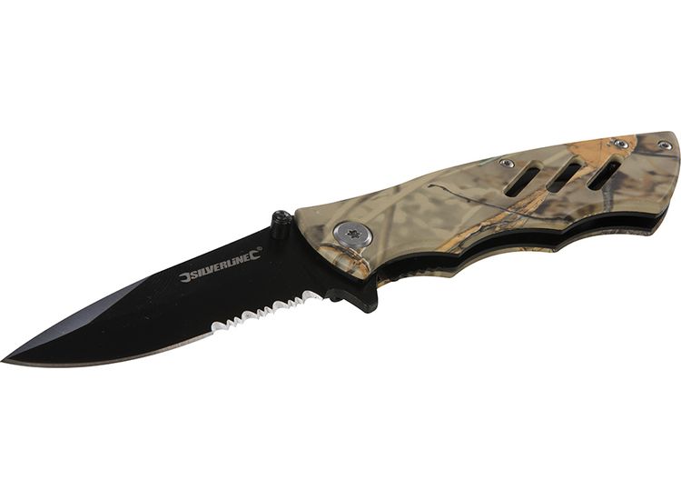 Silverline Folding Camouflage Pocket Knife - 195mm