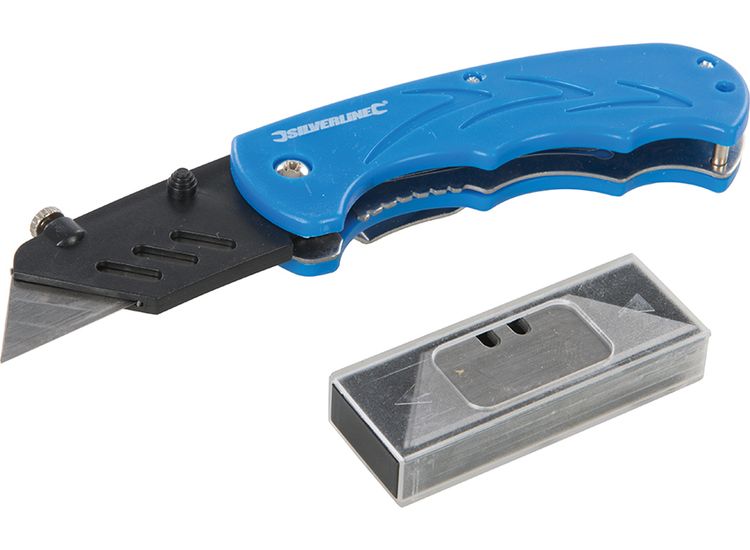Silverline Folding Utility Knife - 160mm