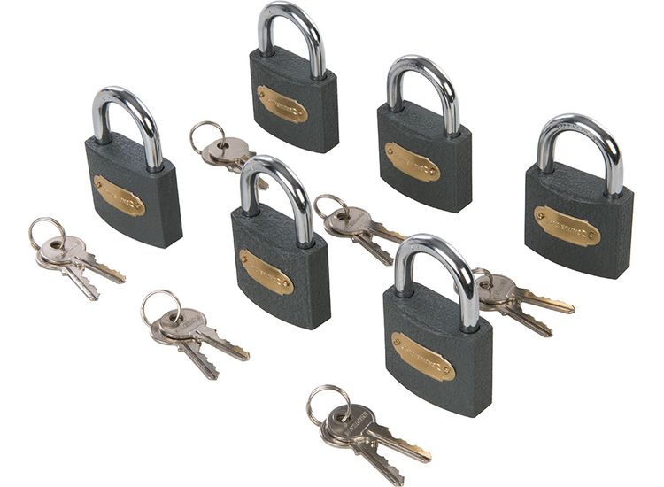 Silverline Iron Padlock Keyed Alike 6pk - 50mm