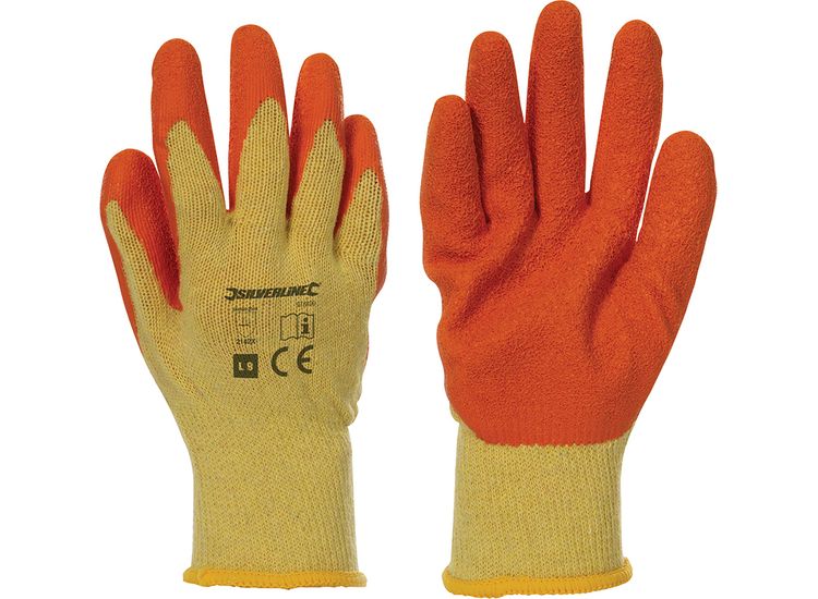 Silverline Latex Builders Gloves - 12 Pairs