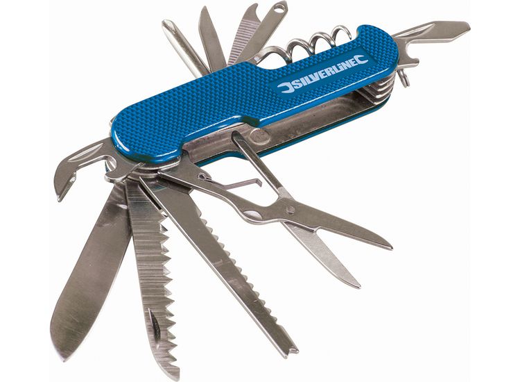 Silverline Pocket Knife 14-Function - 75mm
