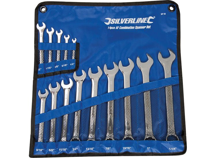 Silverline Combination Spanner Set 14pce - 1/4 - 1-1/4"