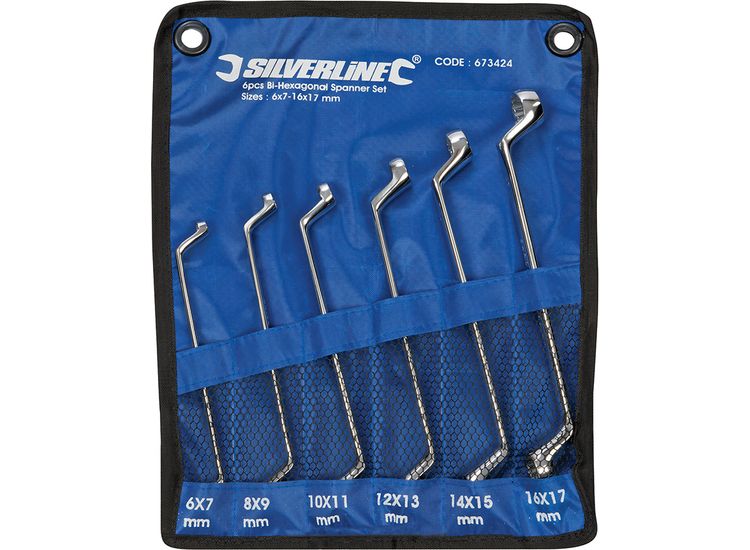 Silverline Deep Offset Ring Spanners Set 6pce - 6 - 17mm