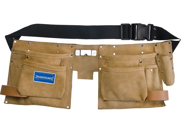 Silverline Double Pouch Tool Belt 8 Pocket - 300 x 200mm
