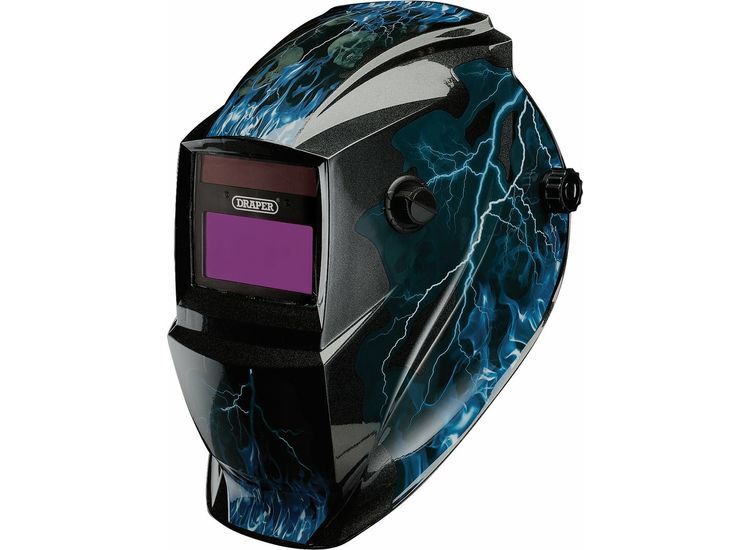 Draper 02514 Auto-Darkening Welding Helmet, Blue Skull