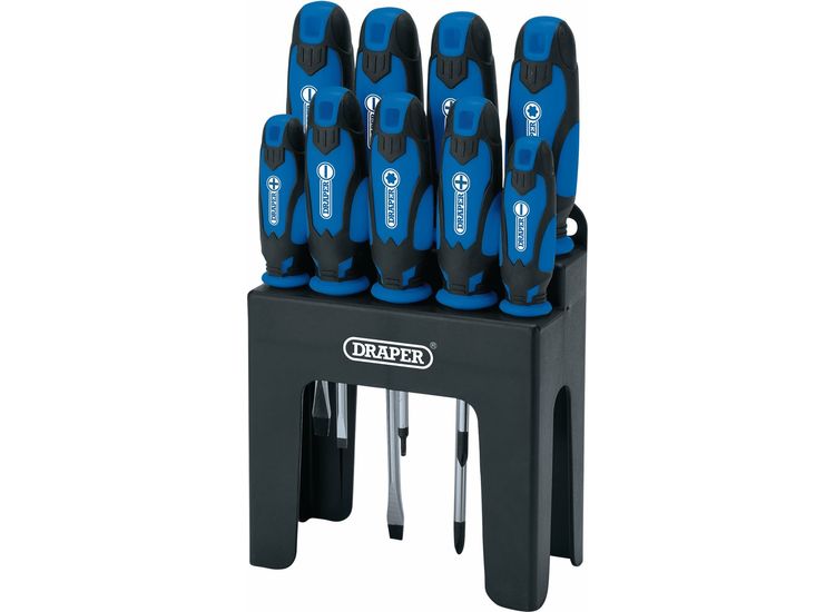 Draper 15960 Soft Grip Screwdriver Set, Blue (9 Piece)