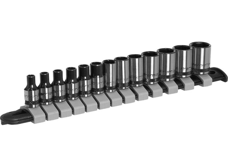 Sealey AK7990 Socket Set 13pc 1/4"Sq Drive Metric - Black Series