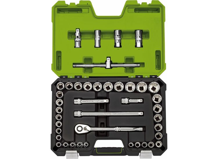 Draper 04465 Expert MM/AF Combined Socket Set, 1/2" Sq. Dr., Green (41 Piece)