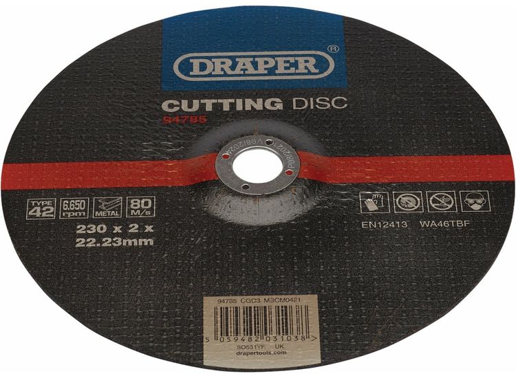 Draper 94785 DPC Metal Cutting Disc, 230 x 2 x 22.23mm