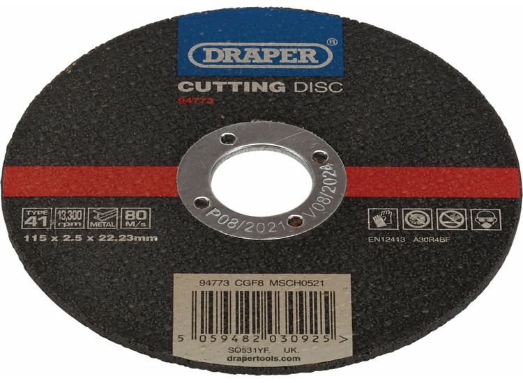 Draper 94773 Metal Cutting Disc, 115 x 2.5 x 22.23mm
