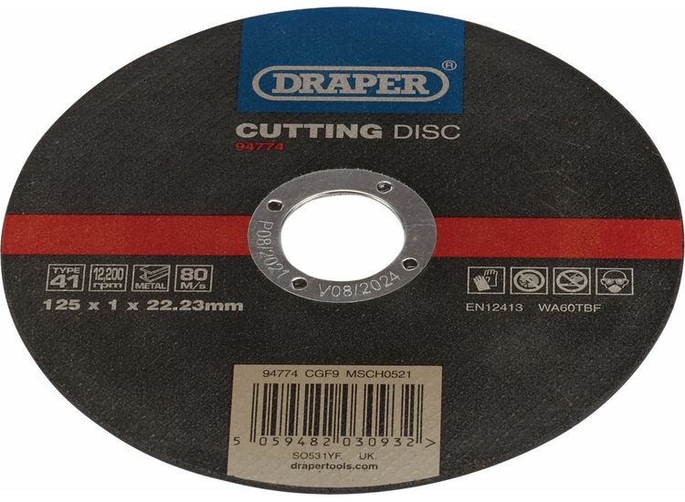 Draper 94774 Metal Cutting Disc, 125 x 1 x 22.23mm