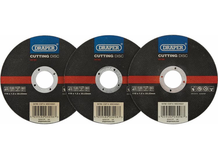 Draper 94780 Multi-Purpose Cutting Disc, 115 x 1.2 x 22.23mm