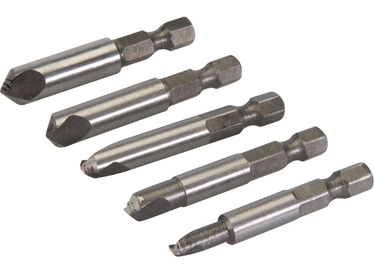 Silverline Damaged Screw Remover Set 5pce - 50mm