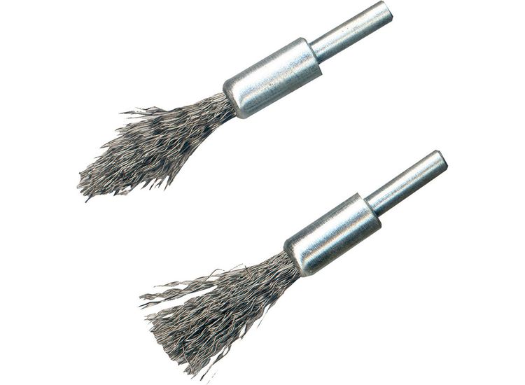 Silverline Steel De-Carb Brush Set 2pk - 6mm Shank