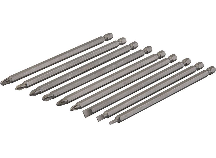 Silverline Extra-Long Power Bit Set 9pce - 150mm