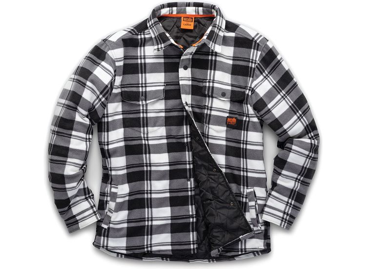 Scruffs Worker Padded Checked Shirt Black/White