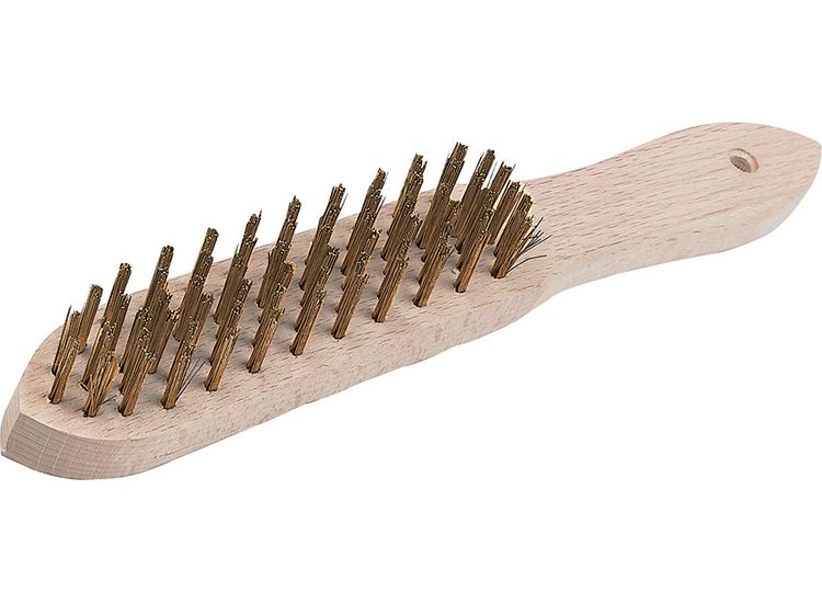 Silverline Brassed Wire Brush - 4 Row