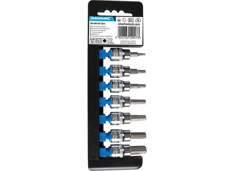 Silverline Hex Bit Set 3/8" Drive 7pce - Hex 3 - 10mm