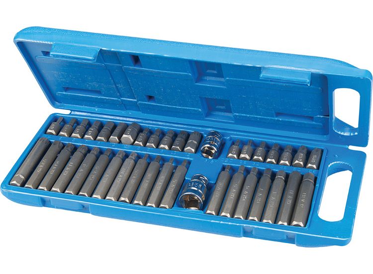 Silverline Hex, T20 - T55 &amp; Spline Bit Set 40pce - 40pce