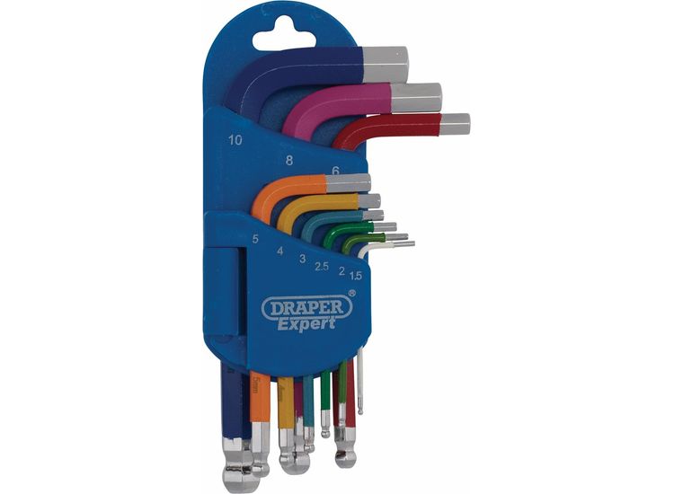 Draper 04912 S Colour Ball Hex Key Set 9 Pieces