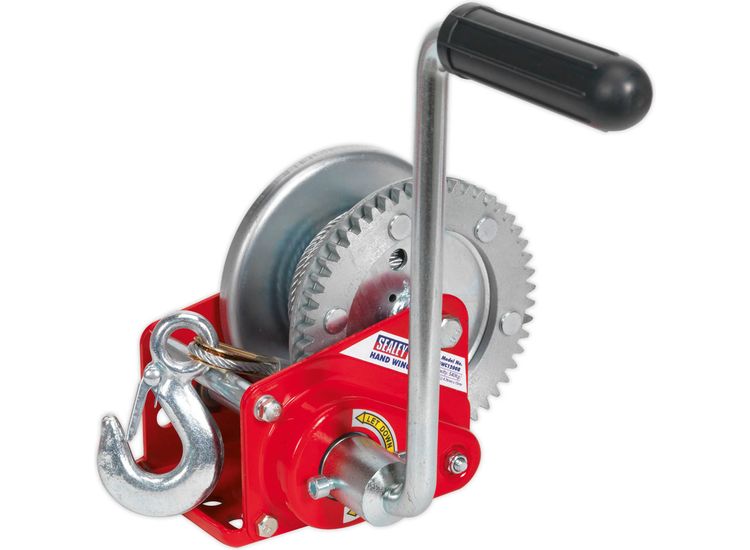 Sealey GWC1200B Geared Hand Winch with Brake &amp; Cable 540kg Capacity