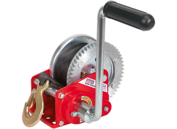 Sealey GWW1200B Geared Hand Winch with Brake &amp; Webbing 540kg Capacity