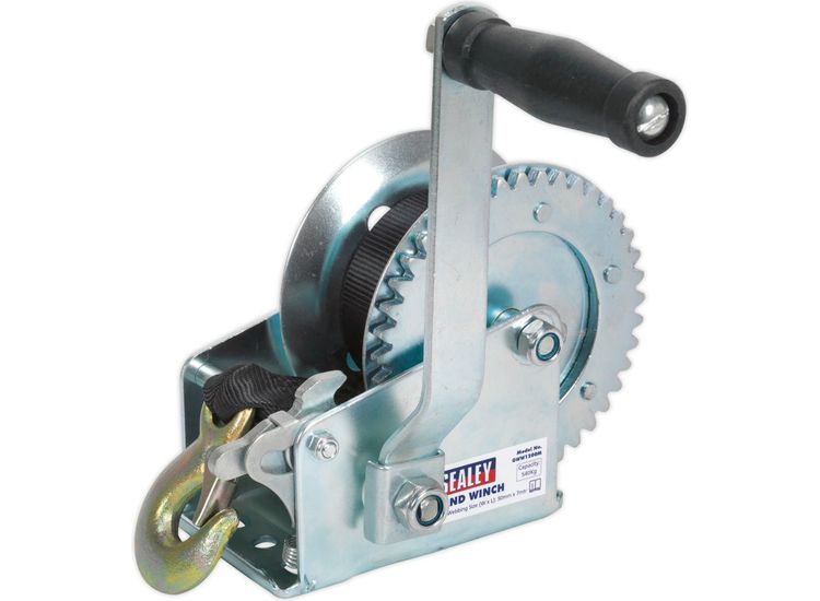 Sealey GWW1200M Geared Hand Winch 540kg Capacity with Webbing Strap