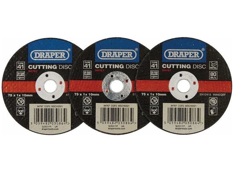Draper 94767 Metal Cutting Disc, 75 x 1 x 10mm
