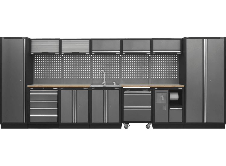 Sealey APMSSTACK17W Superline Pro 4.9m Storage System - Wood Worktop