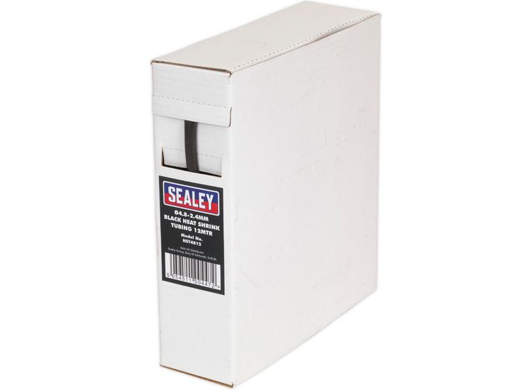 Sealey HST4812 Heat Shrink Tubing Black &amp;#8709;4.8-2.4mm 12m