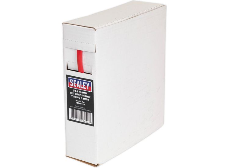 Sealey HST4812R Heat Shrink Tubing Red &amp;#8709;4.8-2.4mm 12m