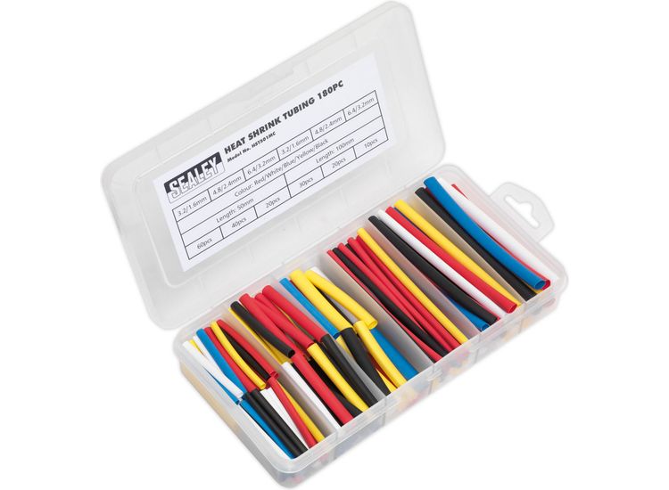 Sealey HST501MC Heat Shrink Tubing Assortment 180pc 50 &amp; 100mm Mixed Colours