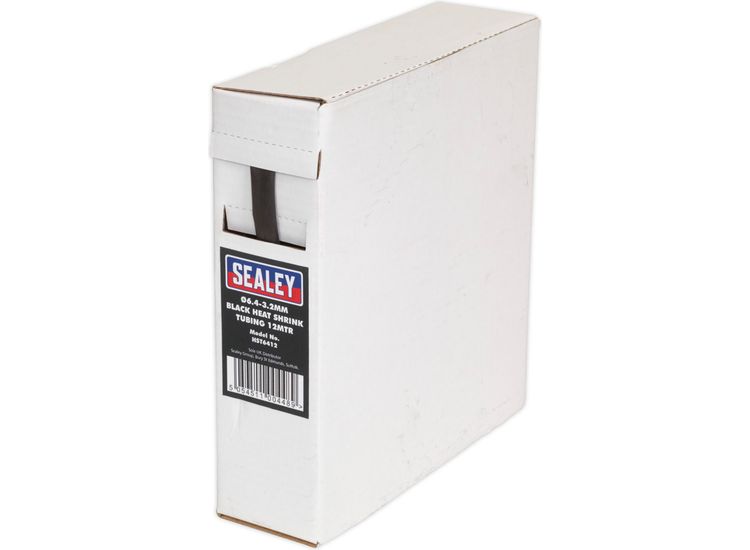 Sealey HST6412 Heat Shrink Tubing Black &amp;#8709;6.4-3.2mm 12m