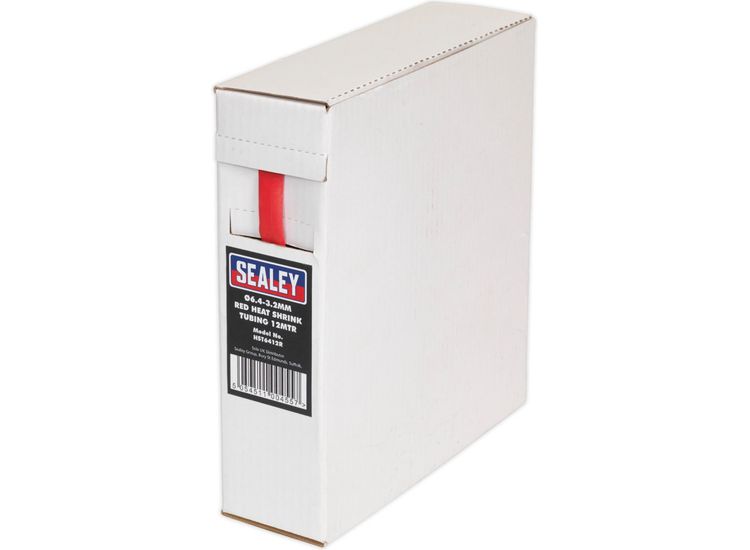 Sealey HST6412R Heat Shrink Tubing Red &amp;#8709;6.4-3.2mm 12m